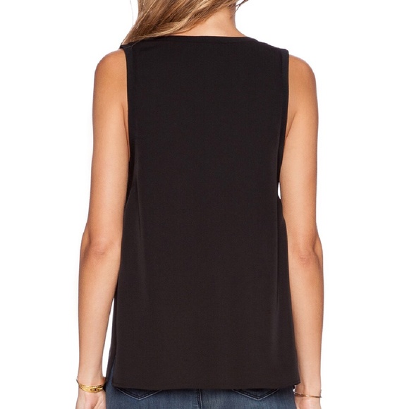 Theory Alwa Silk Modern GGT Black V-Neck Tank Top - Picture 3 of 7